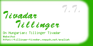 tivadar tillinger business card